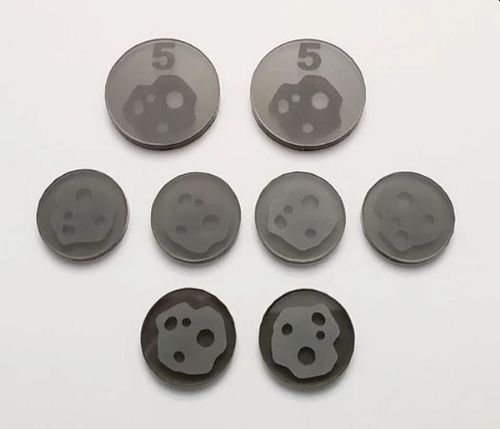 Acrylic Resource Tokens compatible with Terraforming Mars Asteroids (set of 8)